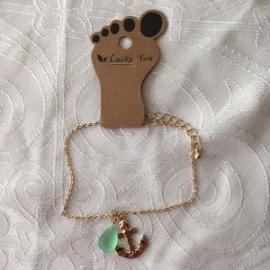 Gold Plated Anchor Ankle Bracelet